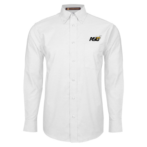 White Oxford Long Sleeve Shirt - Official Logo