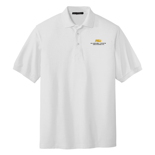  White Silk Touch Polo - ASU Alabama State University