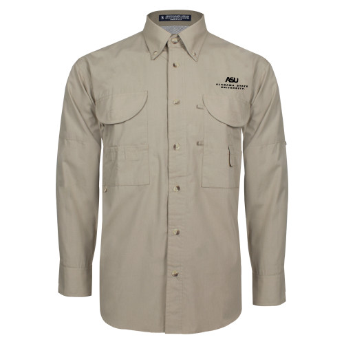  Khaki Fishing Shirt Performance Long Sleeve - ASU Alabama State University