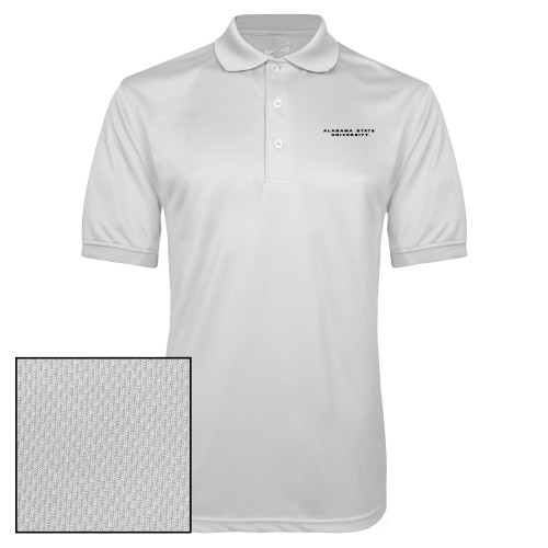  White Dry Mesh Polo - Alabama State University