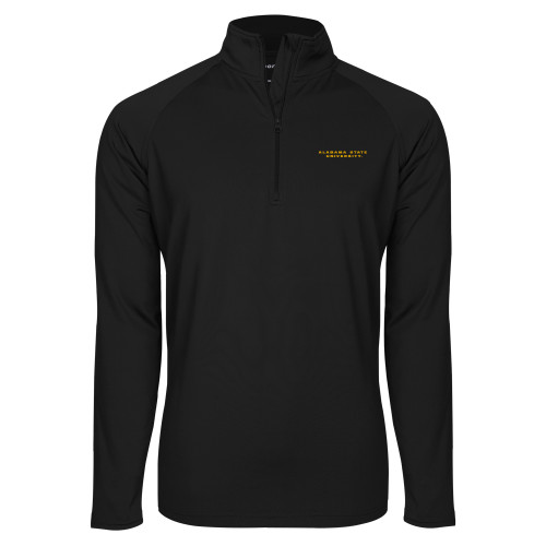  Sport Tek Black Sport Wick Stretch 1/2 Zip Pullover - Alabama State University