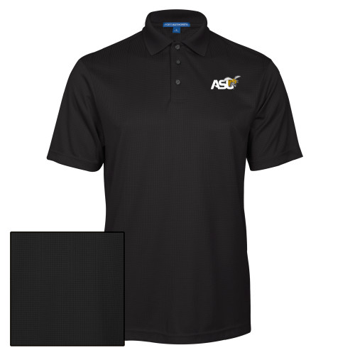  Black Performance Fine Jacquard Polo - Official Logo