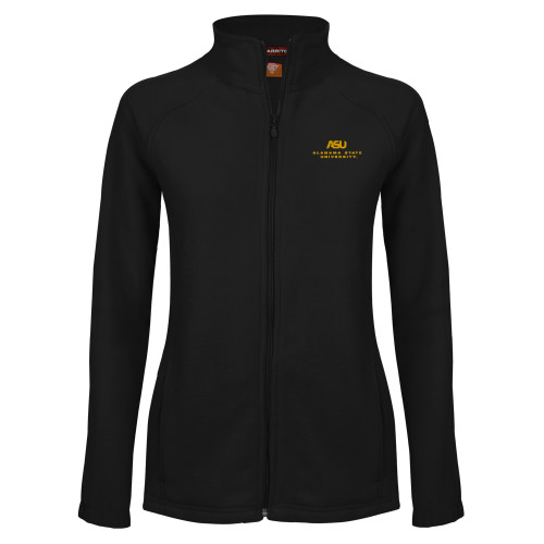  Womens Black Fleece Full Zip Jacket - ASU Alabama State University