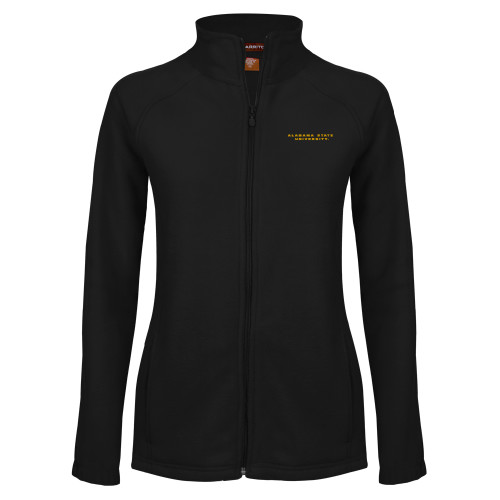  Womens Black Fleece Full Zip Jacket - Alabama State University