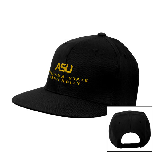  Black Flat Bill Snapback Hat - ASU Alabama State University