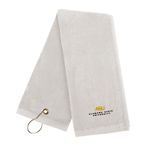  White Golf Towel - ASU Alabama State University