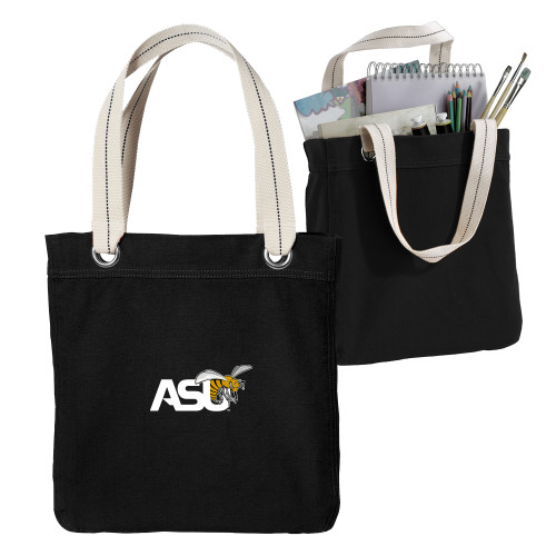  Allie Black Canvas Tote - Official Logo