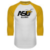 Thumbnail image for  White/Gold Raglan Baseball T Shirt