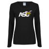 Thumbnail image for  Womens Black Long Sleeve V Neck Tee 