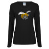 Thumbnail image for  Womens Black Long Sleeve V Neck Tee 