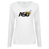 Thumbnail image for  Womens White Long Sleeve V Neck Tee