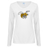 Thumbnail image for  Womens White Long Sleeve V Neck Tee