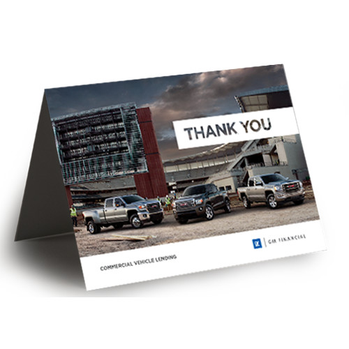 Thank You Cards w/ Envelopes, 25/pkg Commercial Vehicle Lending GMC-
