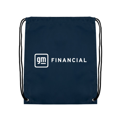 Navy Drawstring Backpack-GM Financial Horizontal