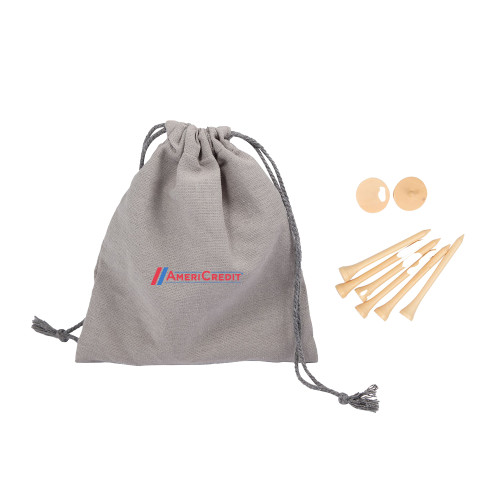 Bamboo Golf Tee Set w/ Grey Recycled Pouch-AmeriCredit