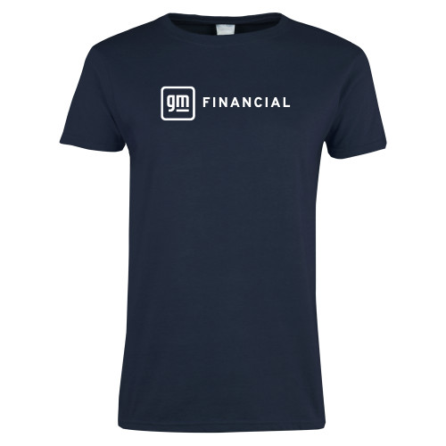Womens Short Sleeve Navy Tee-GM Financial Horizontal