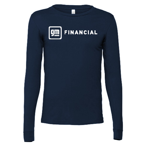 Bella + Canvas Navy Jersey Cotton Long Sleeve T Shirt-GM Financial Horizontal