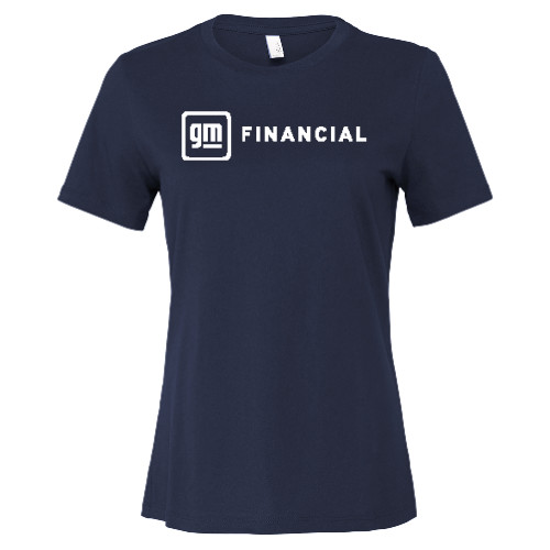 Bella + Canvas Womens Navy Relaxed Cotton T Shirt-GM Financial Horizontal
