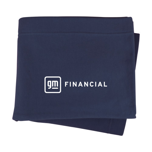 Navy Sweatshirt Blanket-GM Financial Horizontal