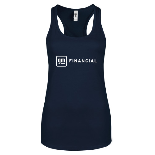 Next Level Womens Navy Racerback Tank -GM Financial Horizontal