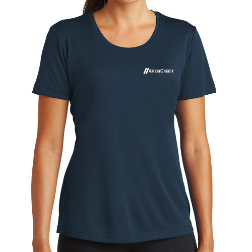 Womens Navy Performance Tee-AmeriCredit
