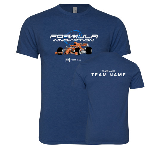 Next Level Navy Triblend Tee-Formula Innovation Orange Design 1