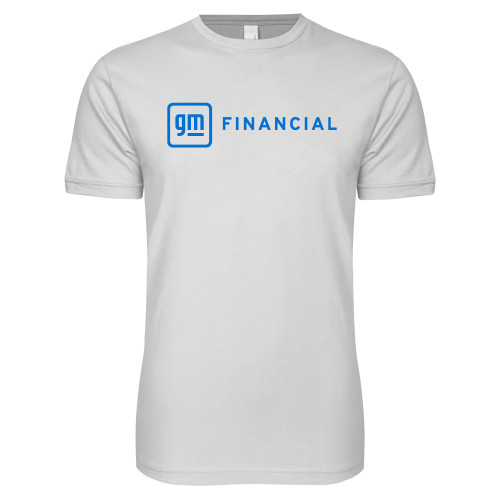 Next Level White SoftStyle T Shirt-GM Financial Horizontal