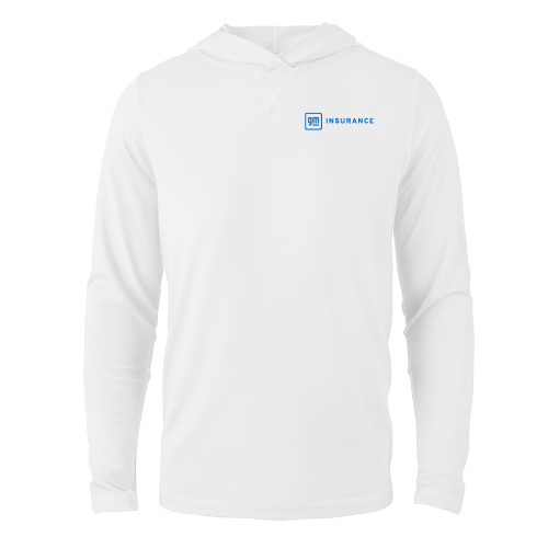 White Long Sleeve Hooded Tee-General Motors Insurance