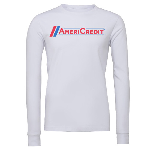 Bella + Canvas White Jersey Cotton Long Sleeve T Shirt-AmeriCredit