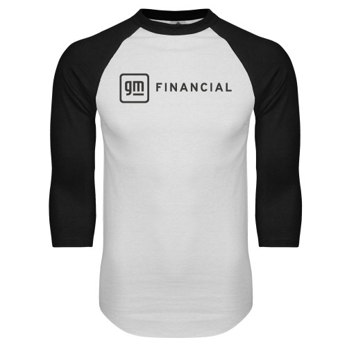 White/Black Raglan Baseball T Shirt-GM Financial Horizontal
