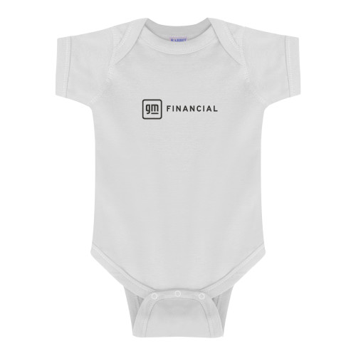 White Infant Onesie-GM Financial Horizontal