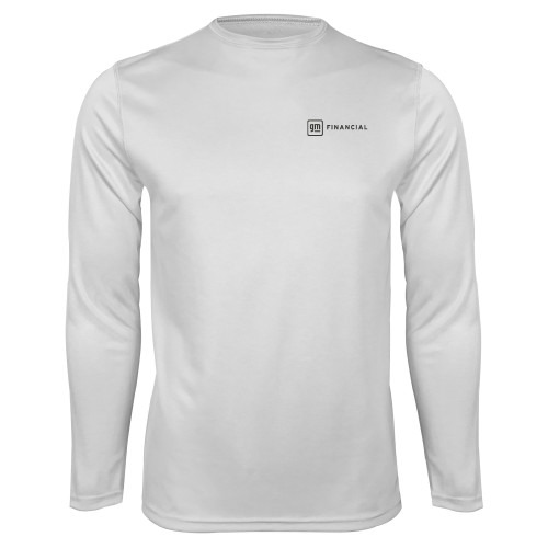 White Performance Long Sleeve Shirt-GM Financial Horizontal