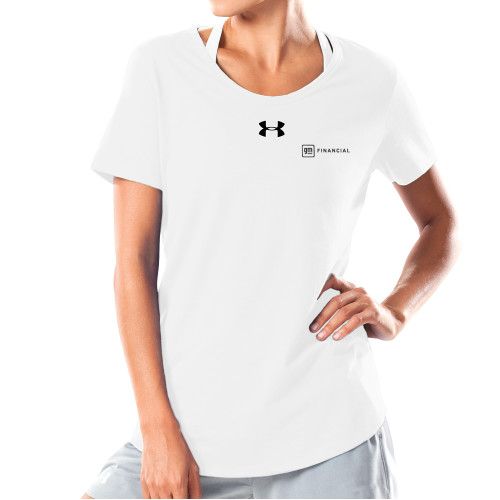 Under Armour Womens White Charged Cotton Tee-GM Financial Horizontal