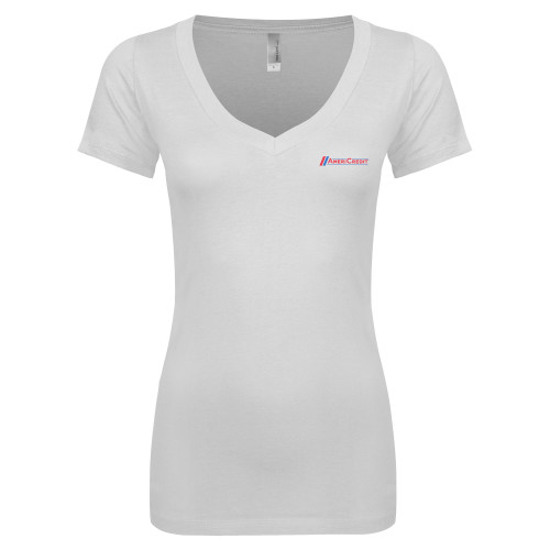 Next Level Womens White Ideal V Tee-AmeriCredit