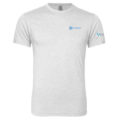 Next Level Heather White Triblend Tee-GM Financial Horizontal