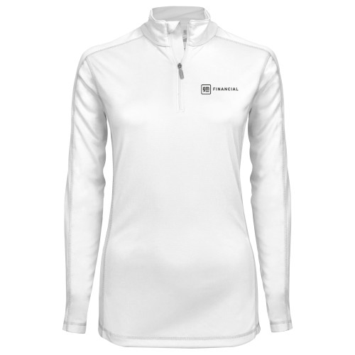 Syntrel Womens White Interlock 1/4 Zip-GM Financial Horizontal