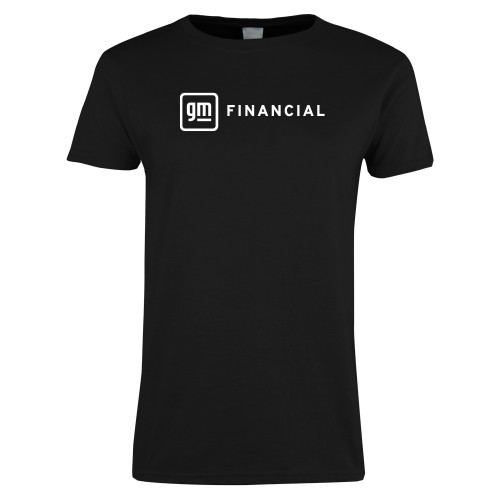 Womens Black Short Sleeve Tee-GM Financial Horizontal