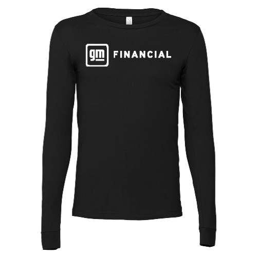 Bella + Canvas Black Jersey Cotton Long Sleeve T Shirt-GM Financial Horizontal