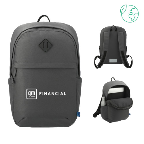 Repreve Charcoal Ocean Commuter Computer Backpack-GM Financial Horizontal