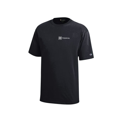 Champion Youth Black Short Sleeve Tee-GM Financial Horizontal