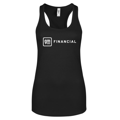 Next Level Womens Black Racerback Tank -GM Financial Horizontal