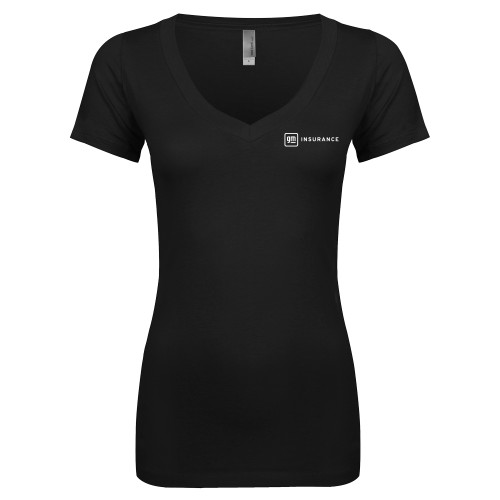 Next Level Womens Black Ideal V Tee-General Motors Insurance