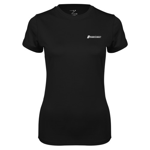 Womens Black Performance Tee-AmeriCredit