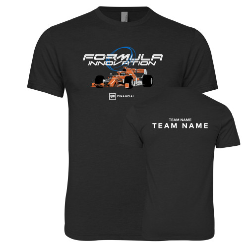 Next Level Black Triblend Tee-Formula Innovation Orange Design 1
