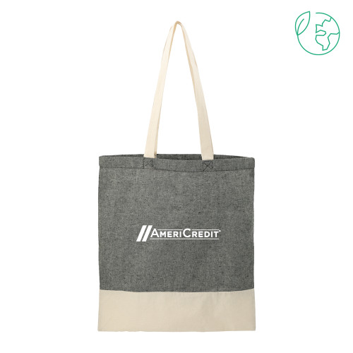 Split Recycled Black Cotton Twill Convention Tote-AmeriCredit