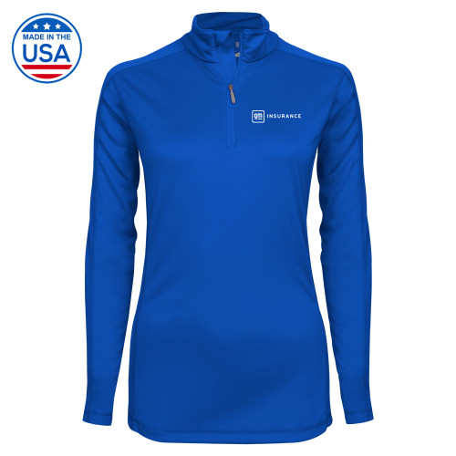 Syntrel Womens Royal Interlock 1/4 Zip-General Motors Insurance