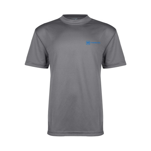 Youth Performance Grey Concrete Tee-GM Financial Horizontal
