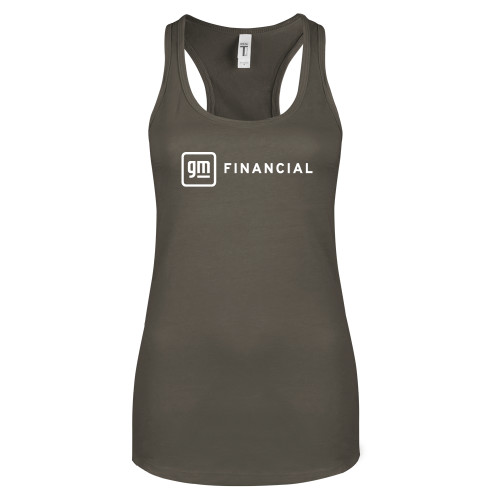 Next Level Womens Charcoal Racerback Tank-GM Financial Horizontal