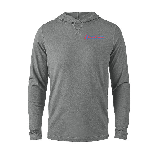 Grey Heather Long Sleeve Hooded Tee-AmeriCredit