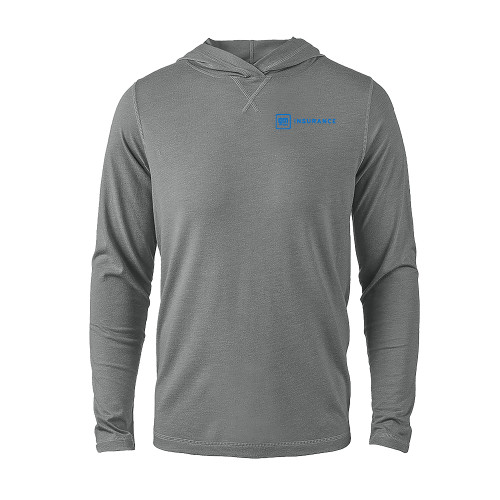 Grey Heather Long Sleeve Hooded Tee-General Motors Insurance